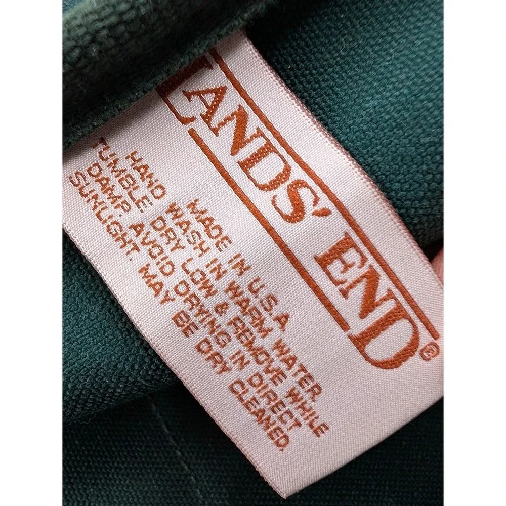 Vintage Lands End Square Rigger Canvas Attaché Briefcase Bag Green Made in USA